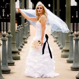 David’s bridal wedding dress with peddicoat,& sash